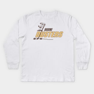 Defunct Broome Dusters Hockey Team Kids Long Sleeve T-Shirt